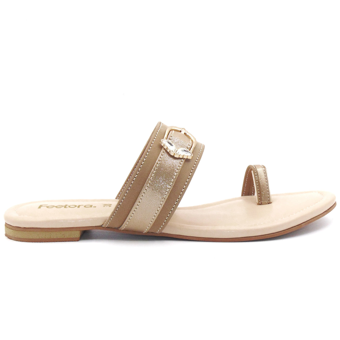 BEIGE BUCKLE FLAT